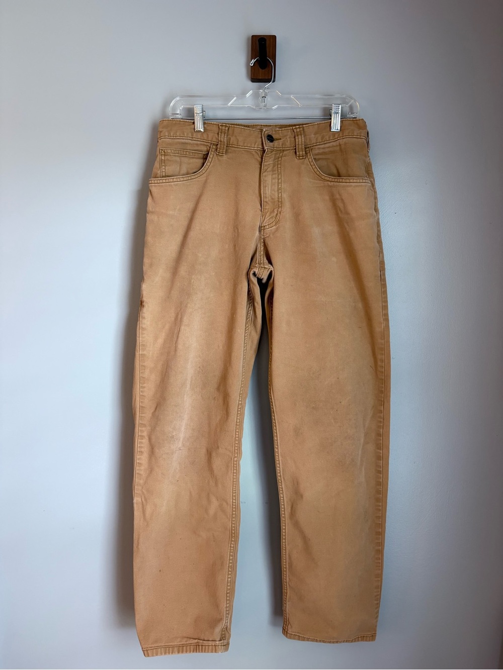 Carhartt Rugged Flex Relaxed Fit Canvas 5-Pocket Work Pants Tan Brown 32x32